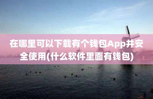 在哪里可以下载有个钱包App并安全使用(什么软件里面有钱包)