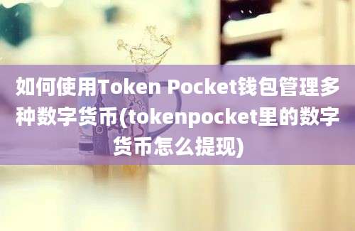 如何使用Token Pocket钱包管理多种数字货币(tokenpocket里的数字货币怎么提现)