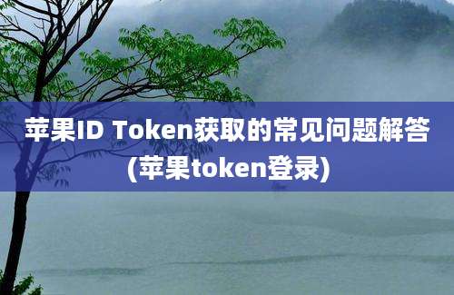 苹果ID Token获取的常见问题解答(苹果token登录)