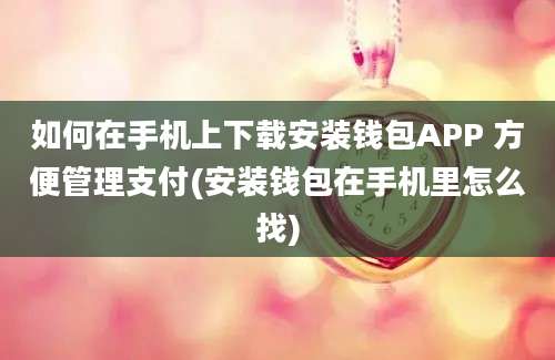 如何在手机上下载安装钱包APP 方便管理支付(安装钱包在手机里怎么找)