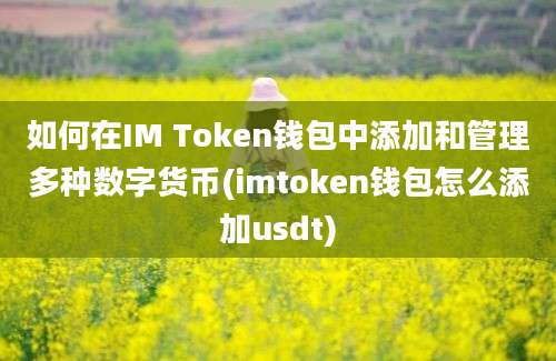 如何在IM Token钱包中添加和管理多种数字货币(imtoken钱包怎么添加usdt)