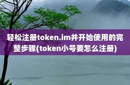 轻松注册token.im并开始使用的完整步骤(token小号要怎么注册)