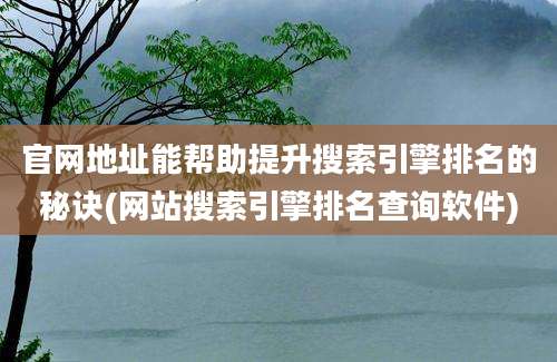 官网地址能帮助提升搜索引擎排名的秘诀(网站搜索引擎排名查询软件)