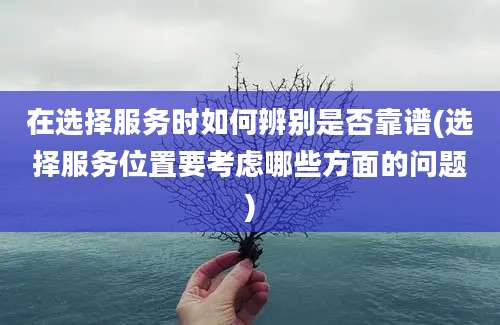 在选择服务时如何辨别是否靠谱(选择服务位置要考虑哪些方面的问题)