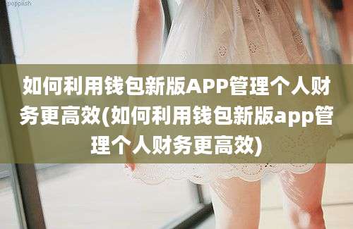 如何利用钱包新版APP管理个人财务更高效(如何利用钱包新版app管理个人财务更高效)